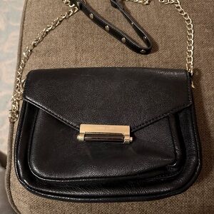 Olivia & Joy Black Shoulder Bag with gold chain strap